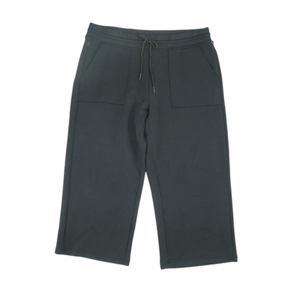 Black Solid Active Capris