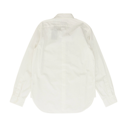 White Solid Long Sleeve Button Down