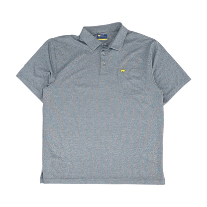 Gray Solid Short Sleeve Polo