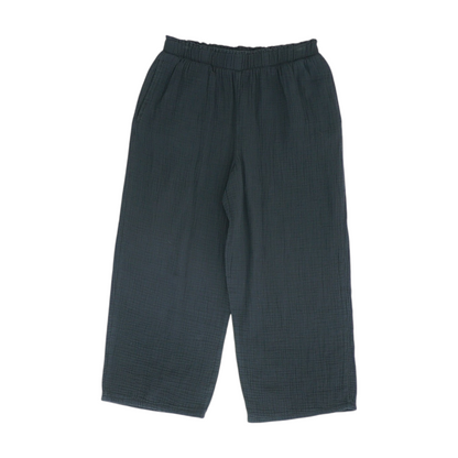 Black Solid Chino Capris