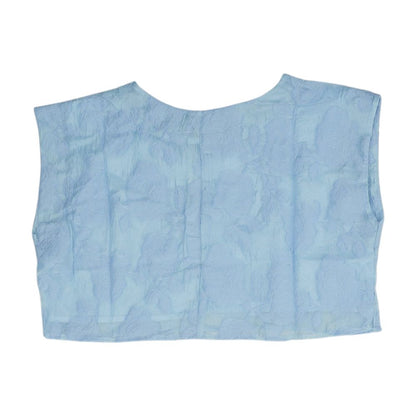 Blue Floral Cropped Blouse