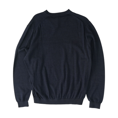 Navy Solid Pullover Sweater