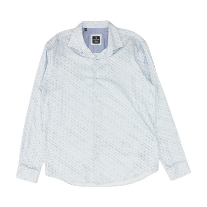 Blue Print Long Sleeve Button Down