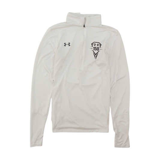 White Solid 1/4 Zip Pullover
