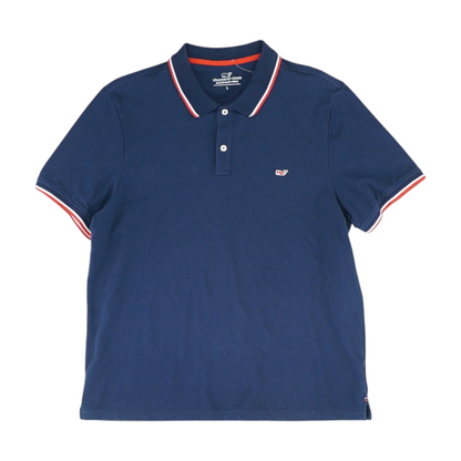 Navy Solid Short Sleeve Polo