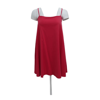 Pink Solid Midi Dress