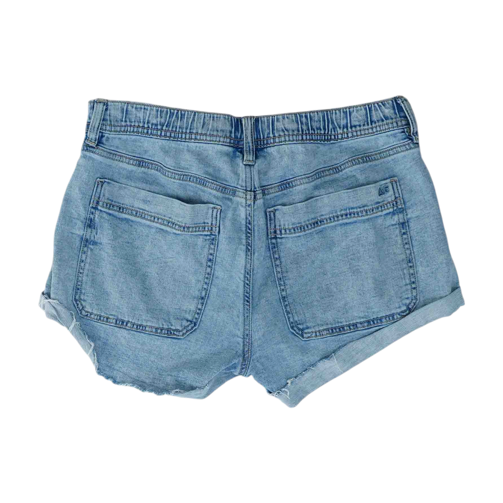 Blue Solid Denim Shorts