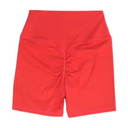 Red Solid Active Shorts