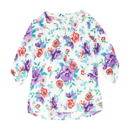 Multi Floral Long Sleeve Blouse