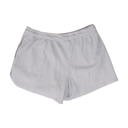 White Solid Knit Shorts
