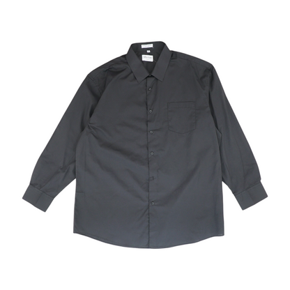 Black Solid Long Sleeve Button Down