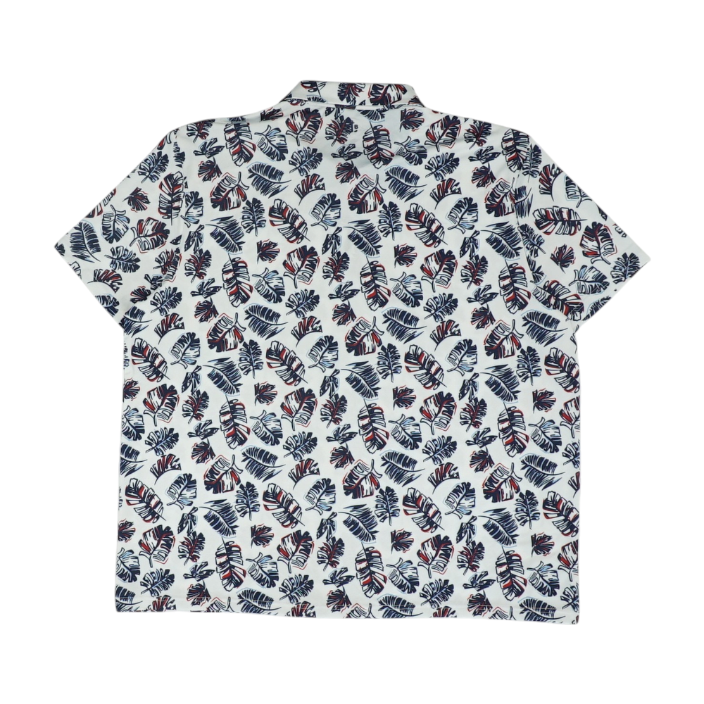 White Print Short Sleeve Polo