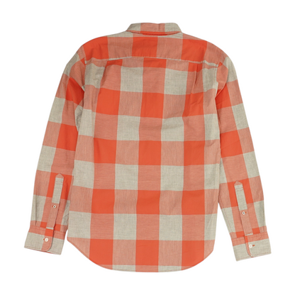 Coral Check Long Sleeve Button Down