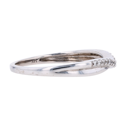14K White Gold Diamond Band Ring