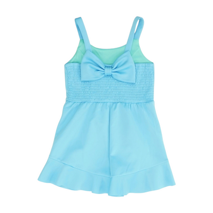 Blue Sleeveless One-Piece
