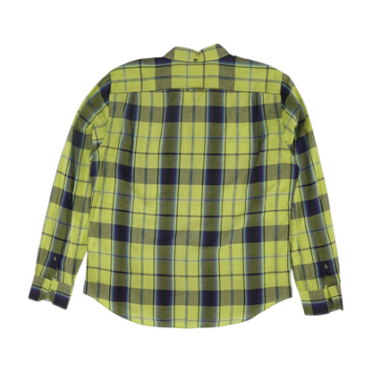 Neon Green Check Long Sleeve Button Down