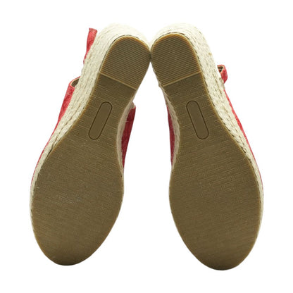 Red Wedged Sandals