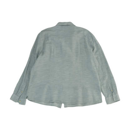 Green Solid Long Sleeve Button Down