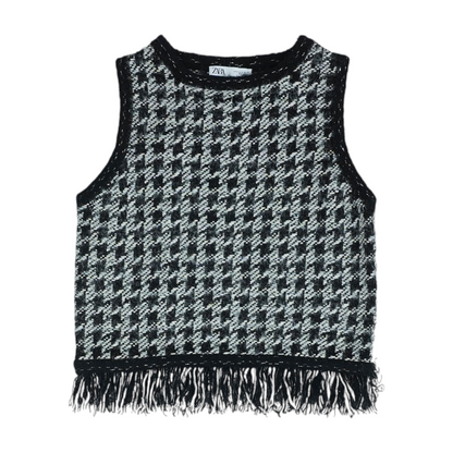 Black Houndstooth Pullover Sweater