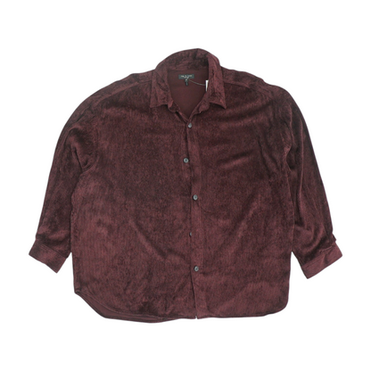 Burgundy Solid Flannel Button Down