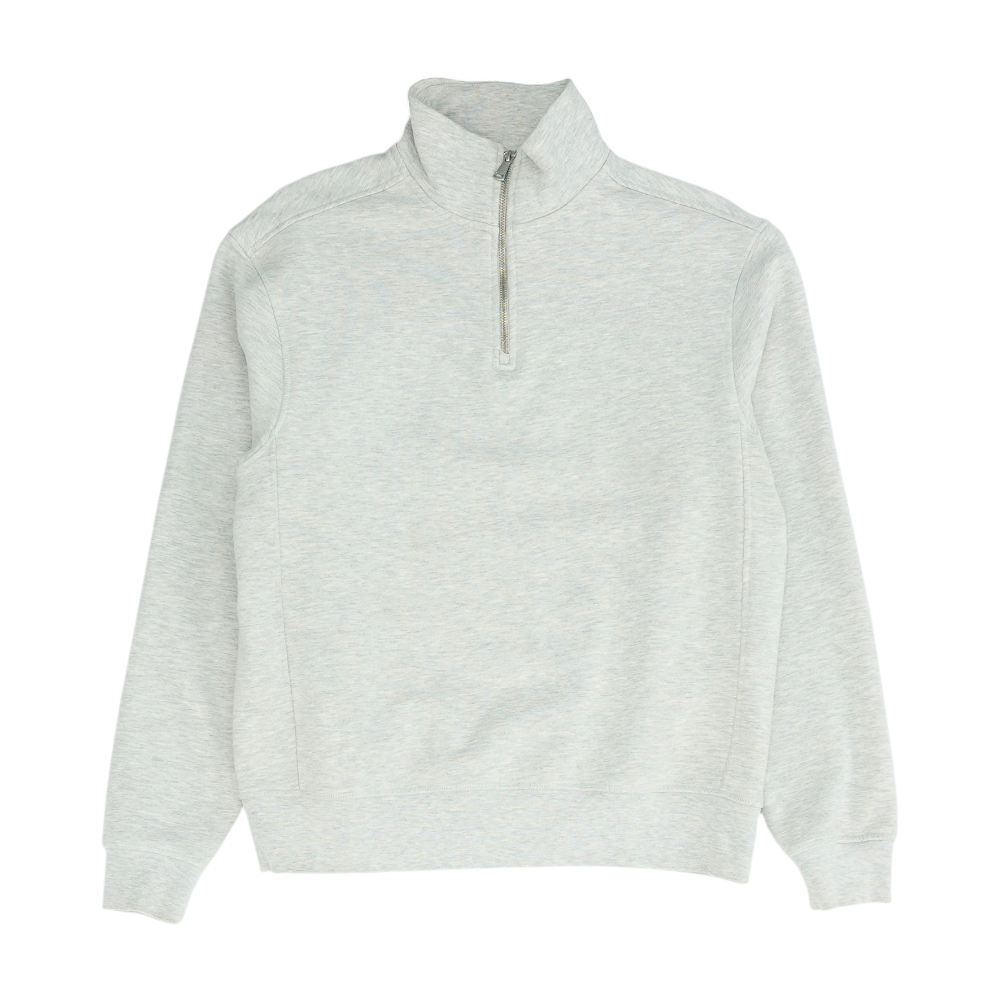 Gray Solid 1/4 Zip Pullover