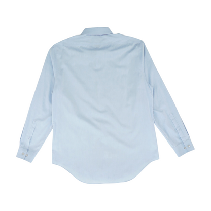 Blue Solid Long Sleeve Button Down