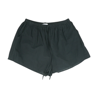 Black Solid Knit Shorts