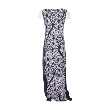 Beige Abstract Maxi Dress