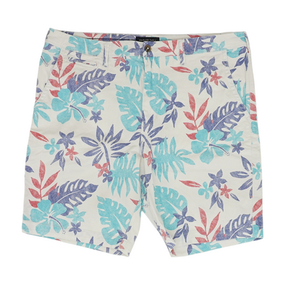 White Tropical Chino Shorts