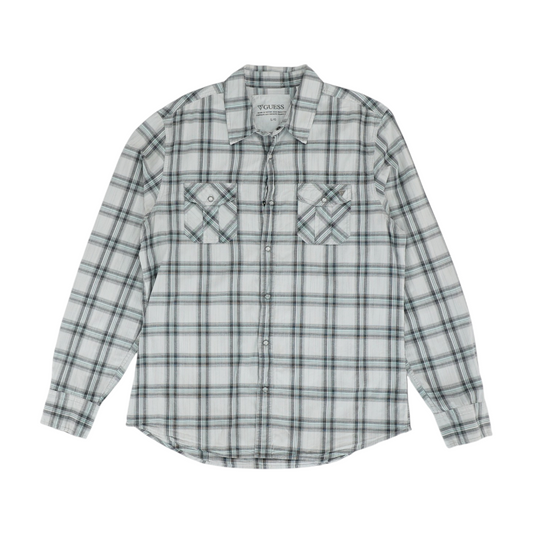 Gray Plaid Long Sleeve Button Down
