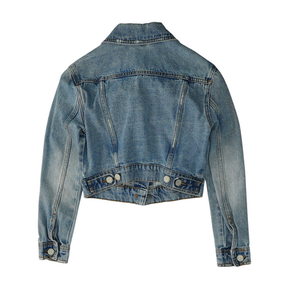 Blue Solid Denim Jacket