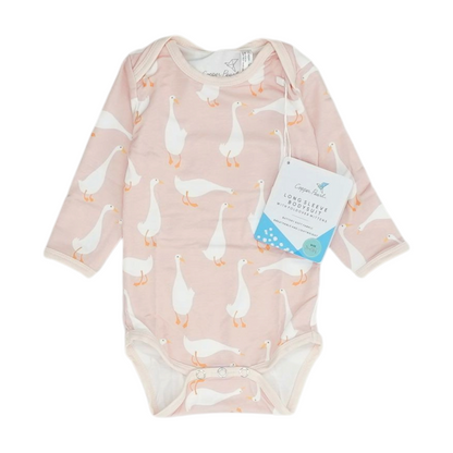 Pink Print Long Sleeve One-Piece