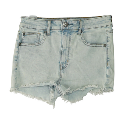 Blue Solid Denim Shorts