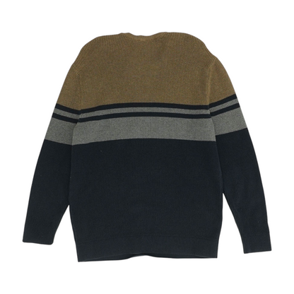 Navy Color Block Pullover Sweater