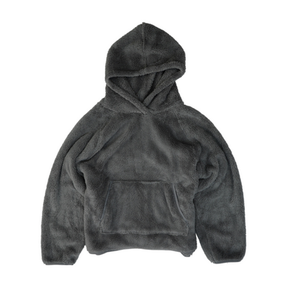 Gray Solid Hoodie Pullover