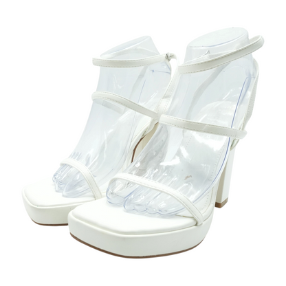 White Block Heels