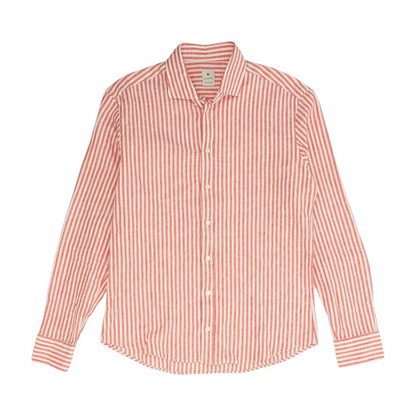 Red Striped Long Sleeve Button Down