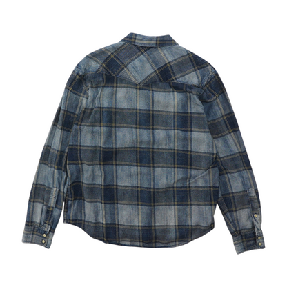 Navy Plaid Flannel Button Down