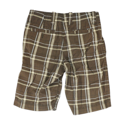 Brown Plaid Chino Shorts