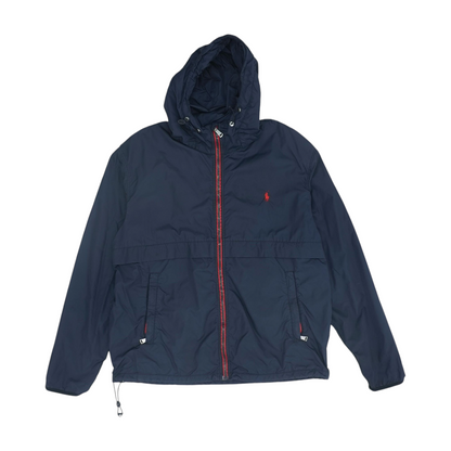 Navy Solid Rain Jacket