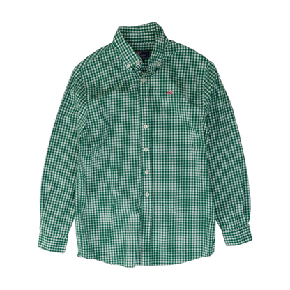 Green Check Long Sleeve Button Down