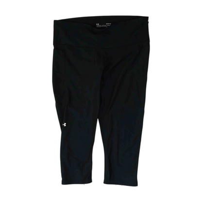 Black Solid Active Capris
