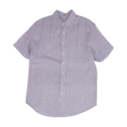 Lavender Solid Short Sleeve Button Down