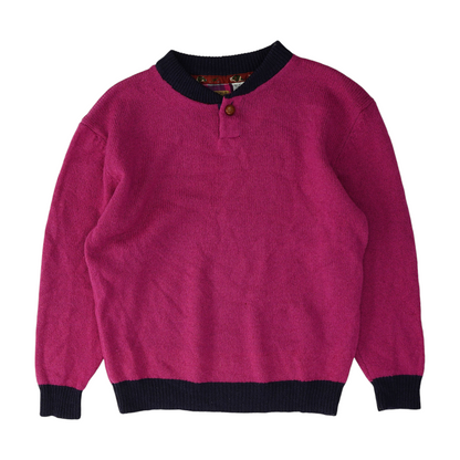 Magenta Solid Pullover Sweater