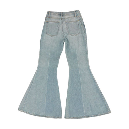 Blue High Rise Wide Leg Jeans