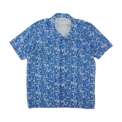 Blue Tropical Outdoor Button Down