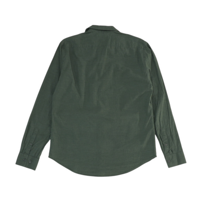 Gray Solid Long Sleeve Button Down