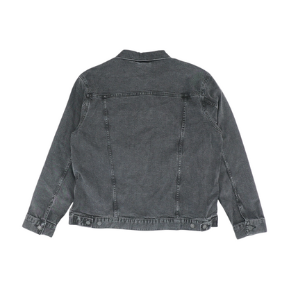 Black Solid Denim Jacket
