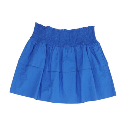 Blue Solid Mini Skirt