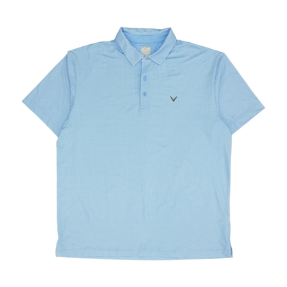 Blue Check Short Sleeve Polo